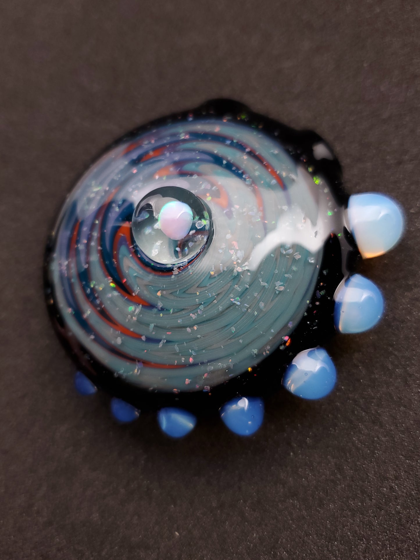 crushed opal coated wigwag pendant