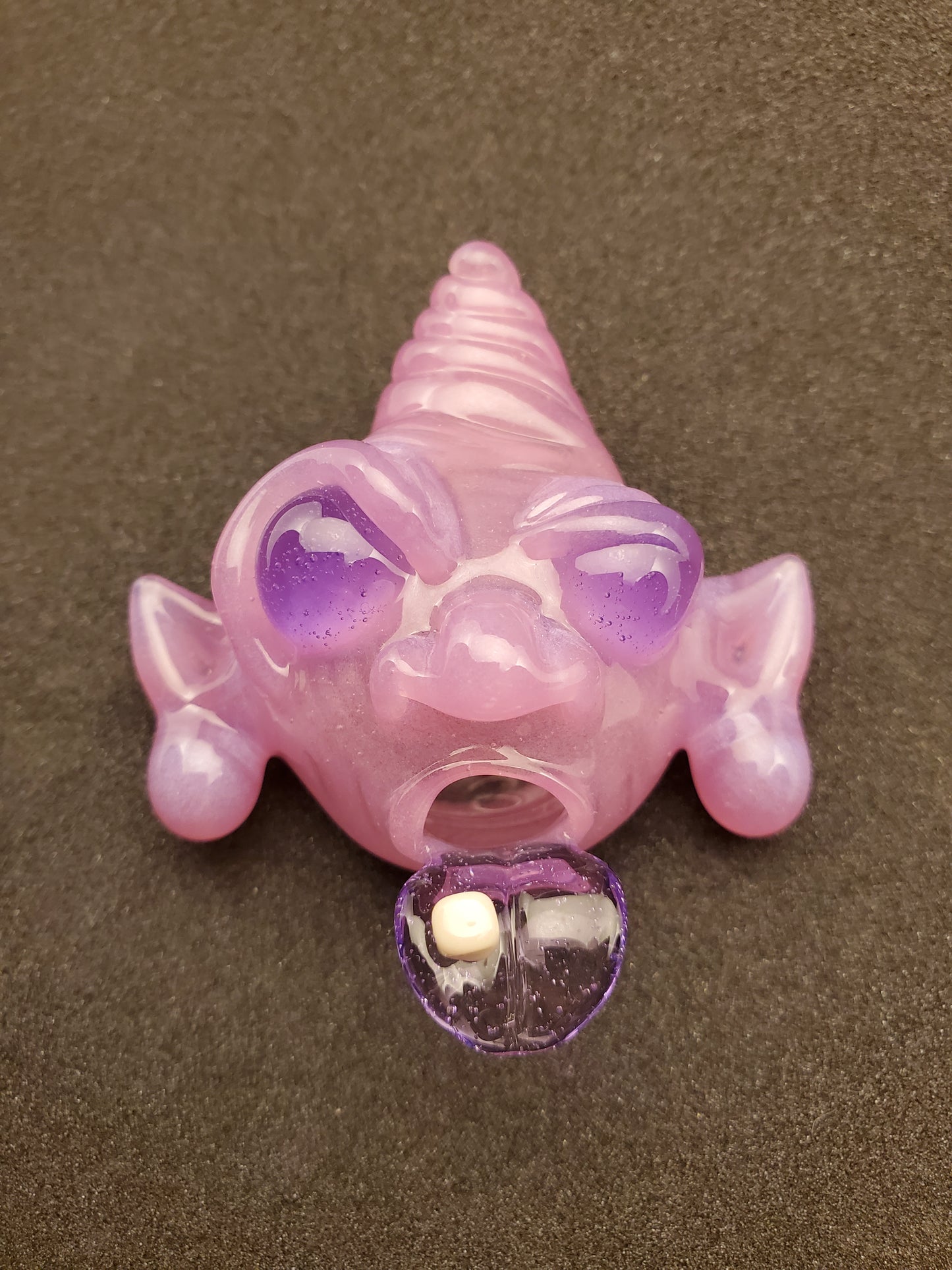 CFL green to purple acid eater goblin pendant