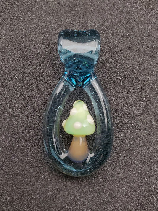 green mushroom loop pendant