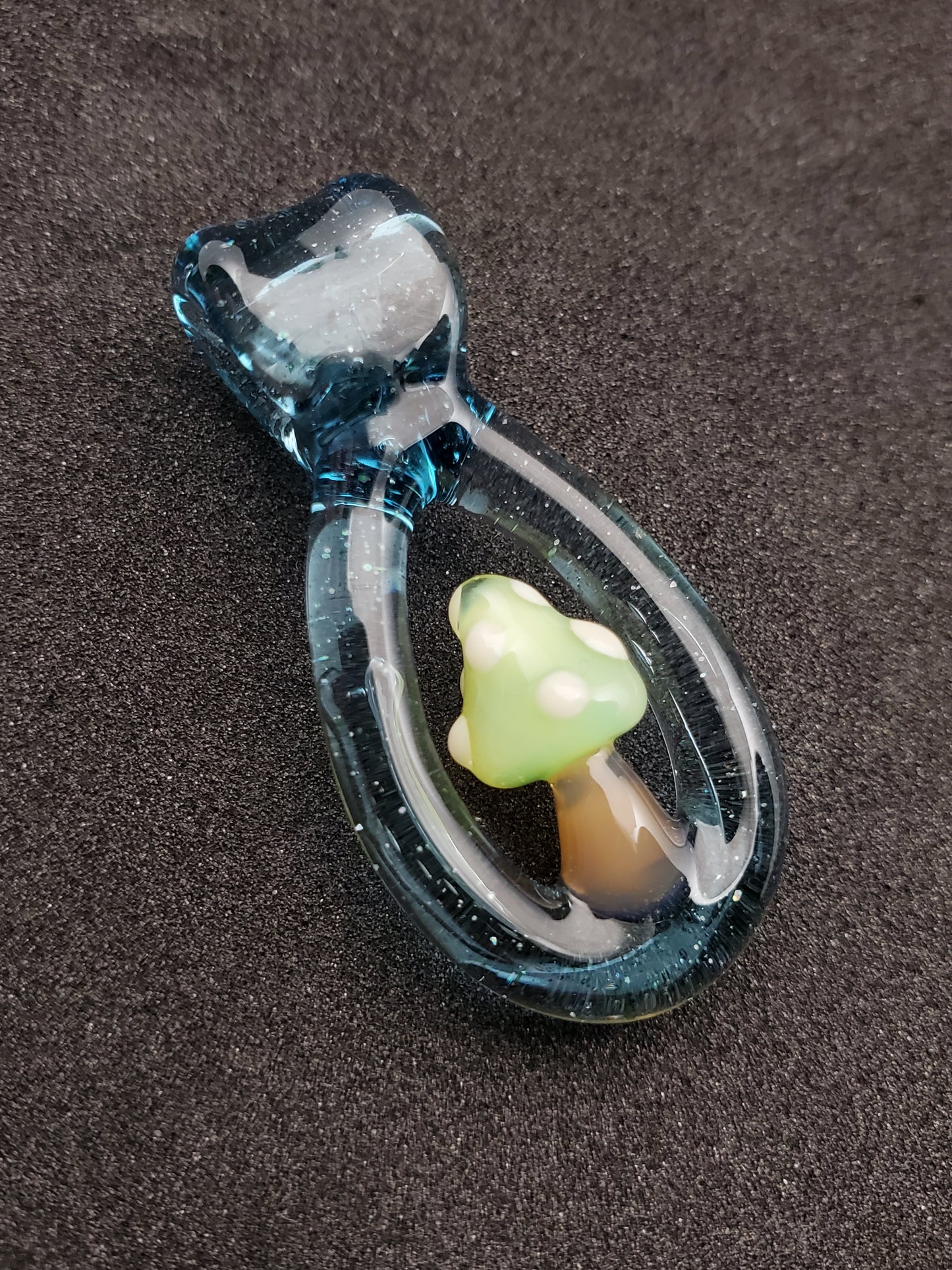 green mushroom loop pendant