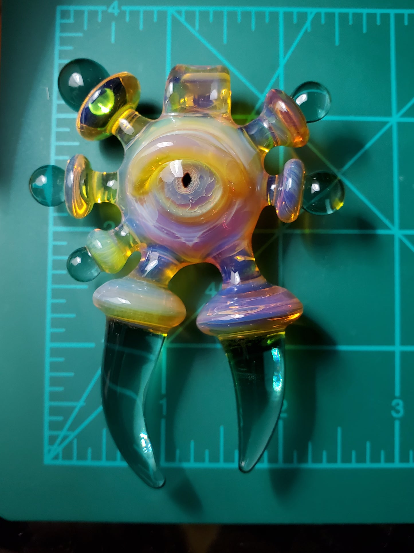 northstar yellow and nemo blue alien key pendant