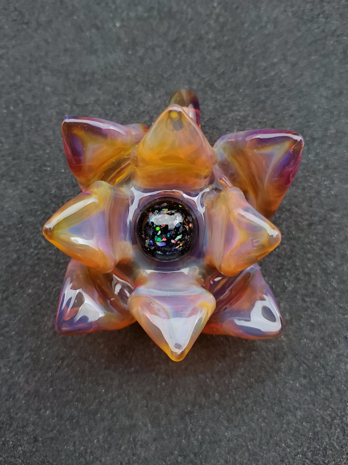 yellow/purple lotus flower pendant