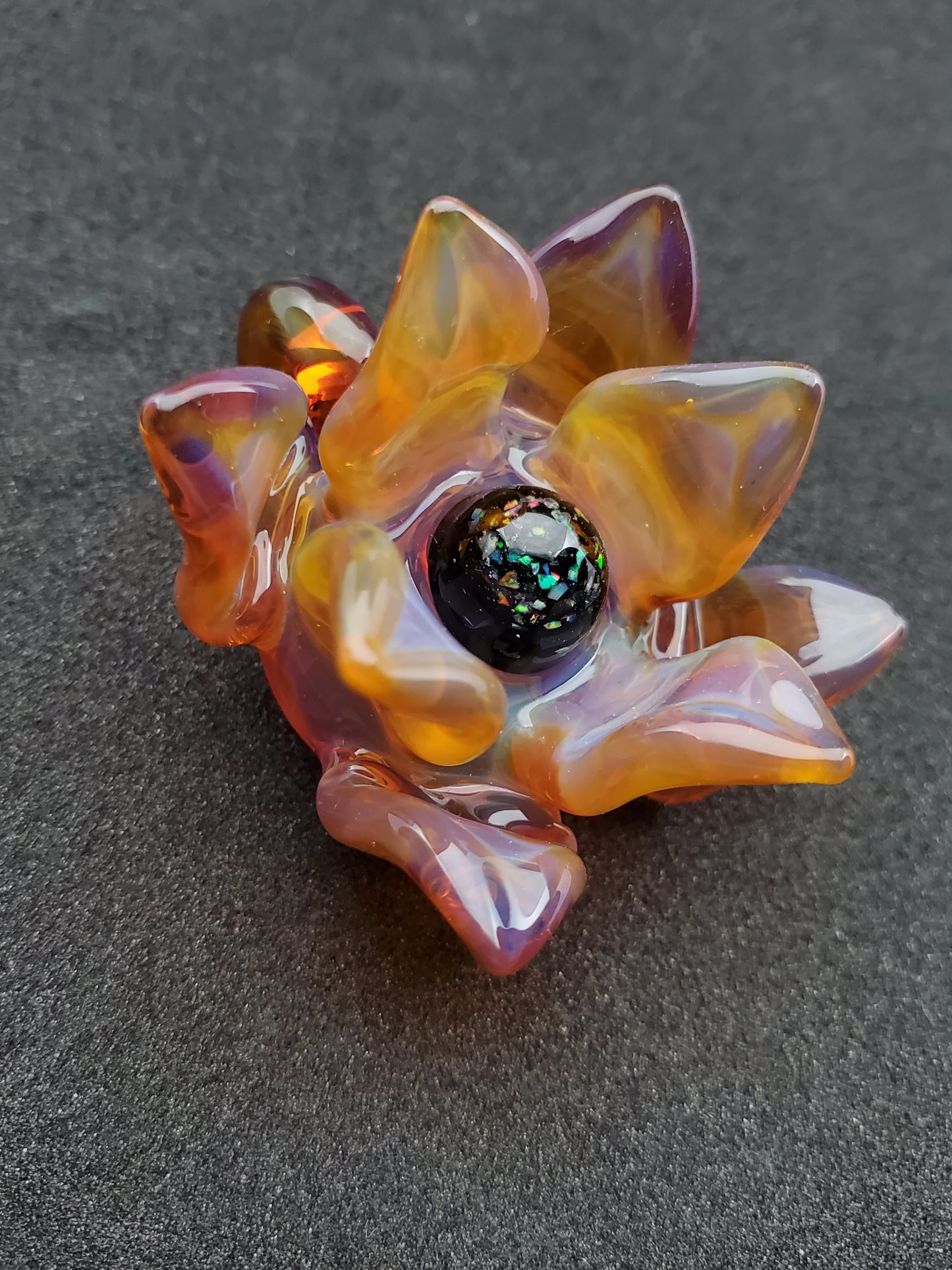 yellow/purple lotus flower pendant