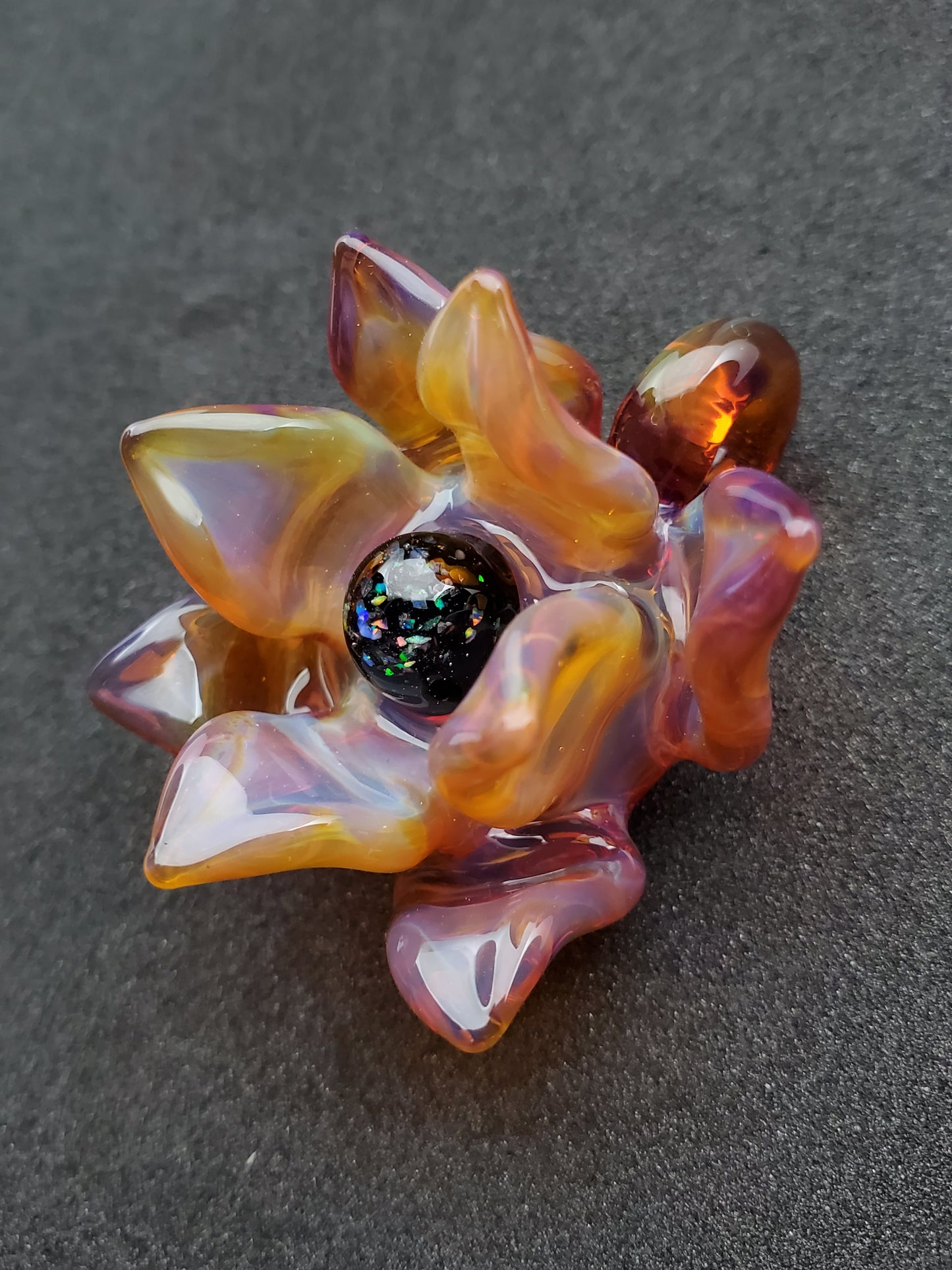 yellow/purple lotus flower pendant