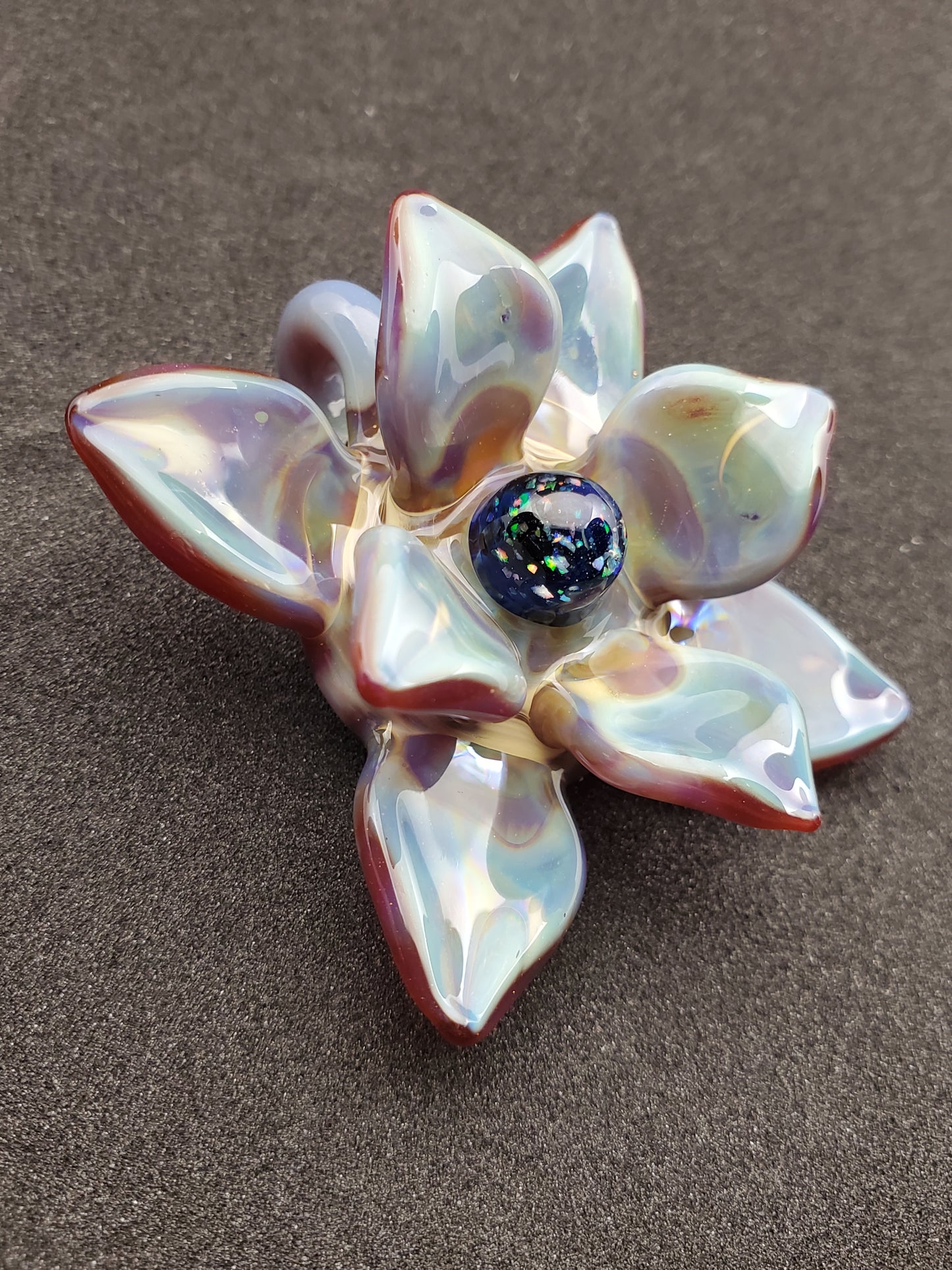 pale blue lotus flower pendant