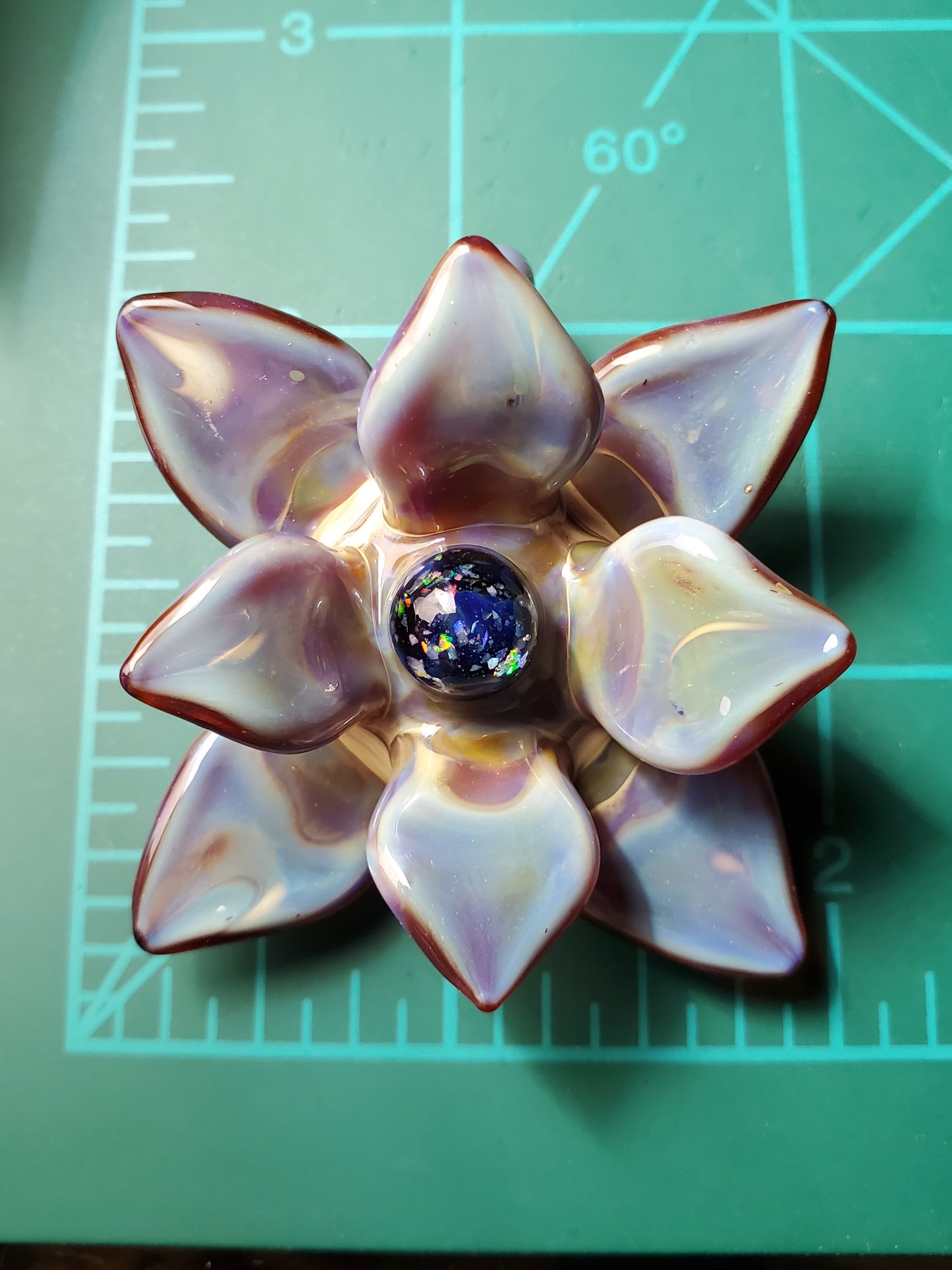 pale blue lotus flower pendant