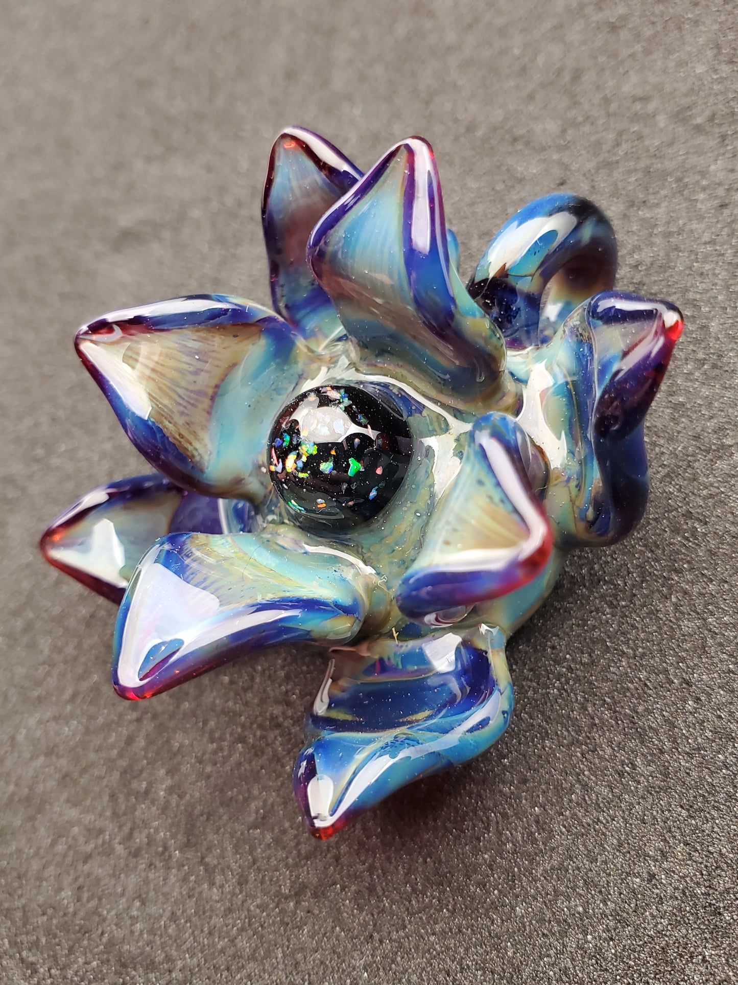 purple/blue lotus flower pendant