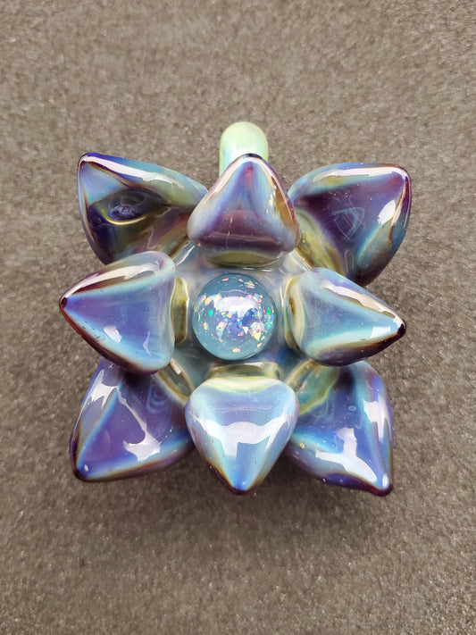 blue and purple lotus flower pendant