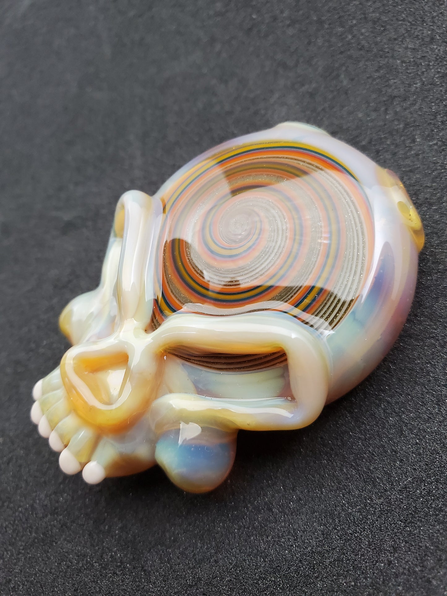 spiral skull pendant